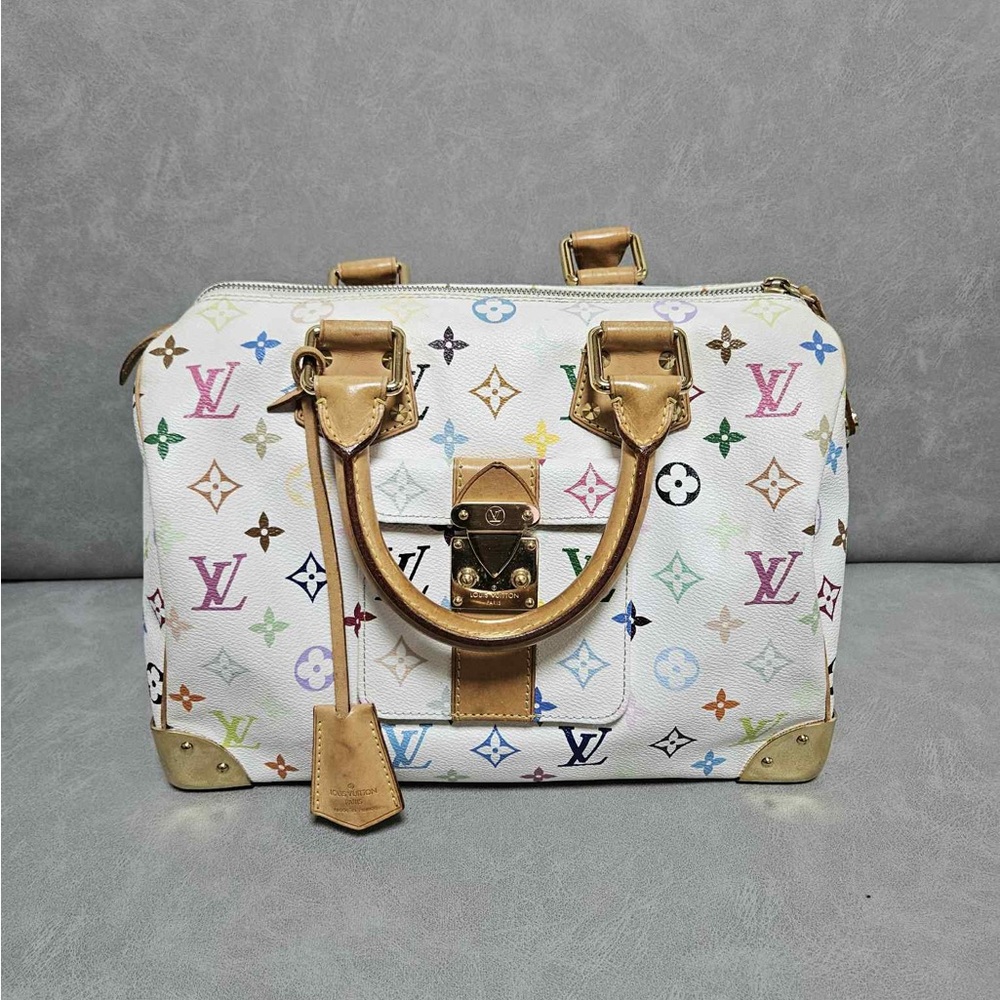 Louis Vuitton White and Gold Multicolor Satchel